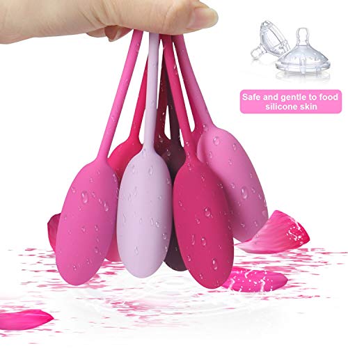 Kegel Exercise Weights Set of 8 Premium Silicone Kegel Balls for Women Tightening Ben Wa Balls