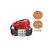 LED Light Up Wordlock CL-635-AX 4-Letter Illuminated Combination Specialty Bike Lock Cable, 5-Feet (Red or Black)
