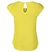 Simier Fariry Women's Chiffon Crew Neck Short Sleeve Blouse Yellow 12
