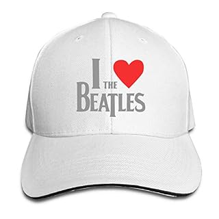Femme Homme I Love The Beatles Logo Black Casquette de Baseball Cap Snapback Hat Chapeau pour Hommes Femme - Les Beatles, Paul McCartney, John Lennon, RIngo Starr, George Harrison