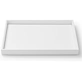 Oirlv Premium White Leather Stackable Jewelry Tray Flat Jewelry Organizer Tray for Jewelry Accessory Trade showcase