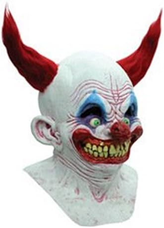 Scary Chingo The Clown Mask for Halloween for Teens Adult Costume Accessory Full Over The Head Latex Unisex Demented Smile Sadistic