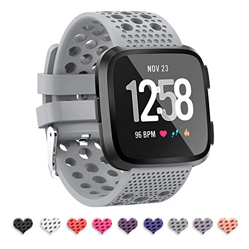 T-BLUER Fitbit Versa Band TPU Fashionable Breathable Sports Strap