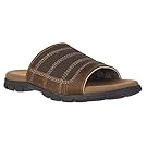Crevo Mens Calderon Slide,Brown Leather/Canvas,US 12 M