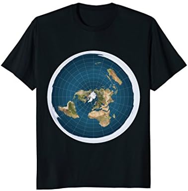 Mens Flat Earth T-Shirt XL Black