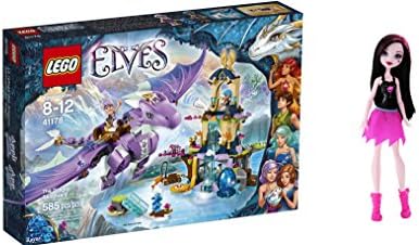 LEGO Elves The Dragon Sanctuary 585 Pcs &amp; free Gifts Ghoul Spirit Draculaura Doll (Colors may vary) Toys