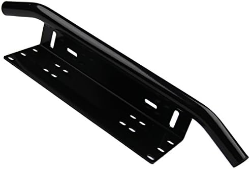License Plate Holder Front Plate Mounting Bracket Bull Bar 23 inch for Offroad Bumper Lights Work Light Bar (Black, Universal Fit)
