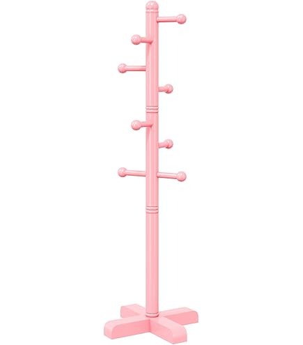 Amazon.com: Azaeahom 8-Hook Freestanding Wooden Coat Rack 2