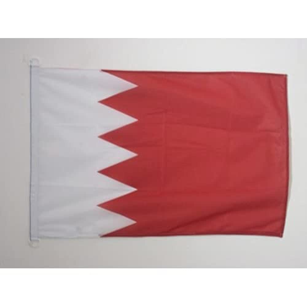 AZ FLAG - Bahrain Nautical Flag - 18'' x 12'' - For Outdoor and Boat - Bahrain Banner Knitted Polyester with Two Plastic Rings - Vivid Colors - 12x18 in - 45x30 Cm — image 1