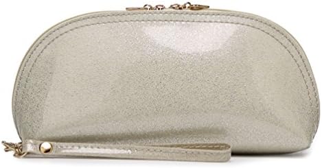 Myzin Women PU Patent Leather Long Clutch Purse Case Evening Wristlet Makeup Bag (Sparkling Silver)