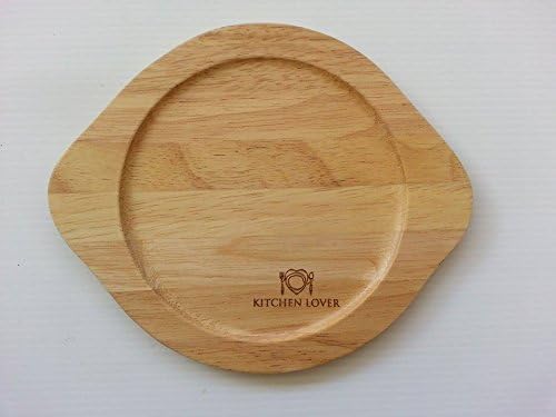 Kitchen Lover Round Wood Plates Serving Tray Hardwood Plate 16cm x 19cm