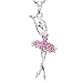 SoulBreezeCollection Light Pink Dancing Ballerina Dancer Ballet Pendant Necklace Charm