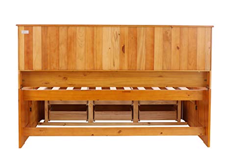 Discovery World Furniture Bookcase Daybed with 6 Drawers, Full, Honey - Thumbnail 6