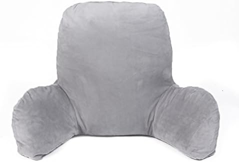 Super Soft Backrest pillow lumbar support Contour shape Detachable stuffed cushion tireless sitting hug pillow (55×32×31 cm, gray)