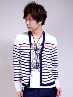 Amazon マリン系2点セット ボーダー長袖カーディガン 半袖フォトプリントtシャツ Mサイズ ホワイト 01 Tシャツ カットソー 通販