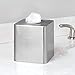MetroDecor mDesign Facial Tissue Box Cover/Holder for Bathroom Vanity Countertops - Pack of 2, Brushed Stainless Steel
