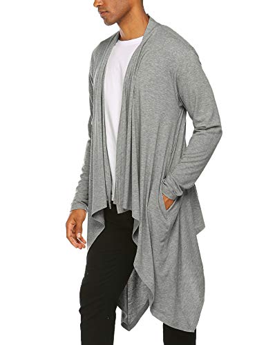 image for COOFANDY Men's Ruffle Shawl Collar Cardigan Sleeveless Open Front Vest