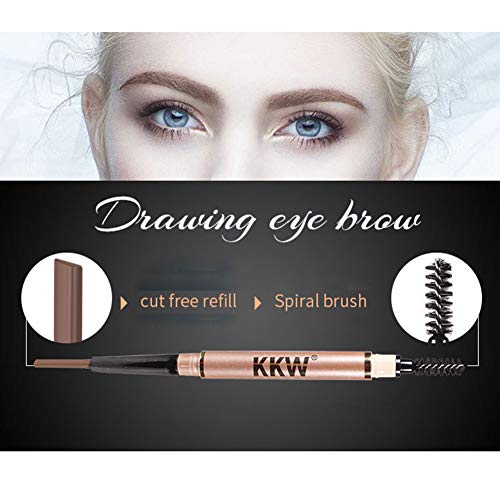 Eyebrow Pencil with Brow Brush,Waterproof Automatic Makeup Cosmetic Tool 5 Colors