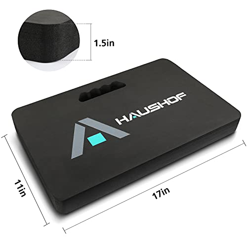 HAUSHOF Thick Kneeling Pad, Garden Kneeling Cushion for Gardening, Comfortable Memory EVA Foam Mat for Work, Planting, Yard Work, Prayer, Yoga, Mechanic, Baby Bath,17 x 11 x 1.5 Inch, Black