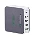Tendak Multiple USB Wall Charger with 40W 5-Port Quick Charge 3.0 & Type C Charging Station for HTC, Samsung Galaxy S7/S6/Edge, LG G5, iPhone, iPad