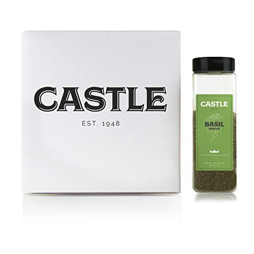 Castle Foods | Whole Basil Container, Premium Restaurant Quality (5 oz)