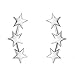 YAN & LEI Sterling Silver Triple Stars Stud Earrings Sweep Up Ear Climber Cuff Wrap Crawler