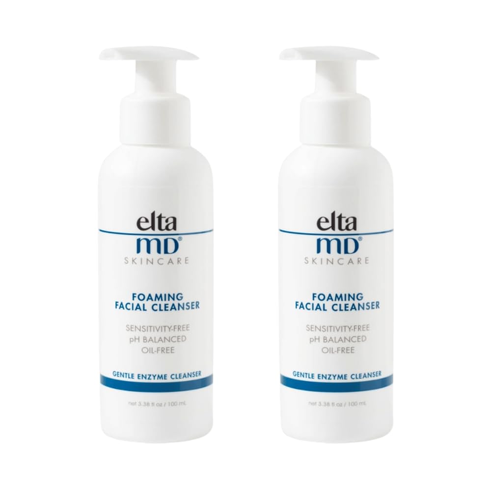 EltaMD Foaming Facial Cleanser Face Wash, Gentle Foaming Face Wash and Makeup Remover, Oil Free, 3.38 oz Pump (Pack of 2) Image