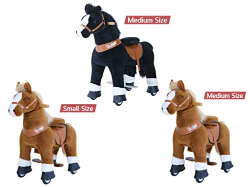 PonyCycle Plush Walking Brown Horse for Age 3-5, Brown and Black Horse Medium Size for Age 4-8 - Thumbnail 6