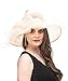 Saferin Lady Tea party Kentucky Derby Church Wedding Dress Church Hat Bridal Shower (SF4-Beige) Free size