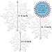 BANBERRY DESIGNS White Glittered Snowflakes - Pack of 42 Plastic Snowflakes Covered in White Glitter - Assorted Sized of Small, Medium and Large Hanging Snow Flakes - Christmas Snowflakes