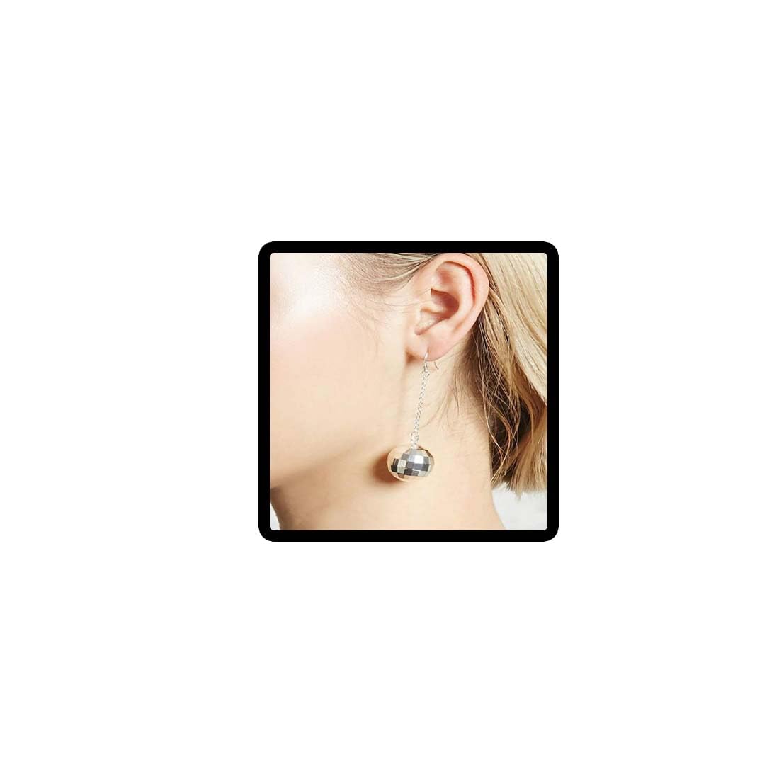 Wedity Ball Earrings Silver Disco Earings Simple Jewelry for Women and Girls