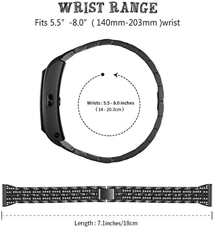 earlyad For Huawei TalkBand B5 Stainless Steel Diamond Replacement Strap Sports Business Wristband