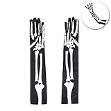 Tinksky Halloween Skeleton Gloves Long Arm Full Finger Gloves Costume Cosplay Party Halloween Costumes 1 Pair