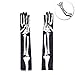 Tinksky Halloween Skeleton Gloves Long Arm Full Finger Gloves Costume Cosplay Party Halloween Costumes 1 Pair