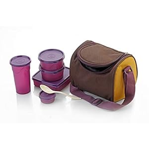 Floraware Fresh 5 Container Lunch Box with Bag (Purple)