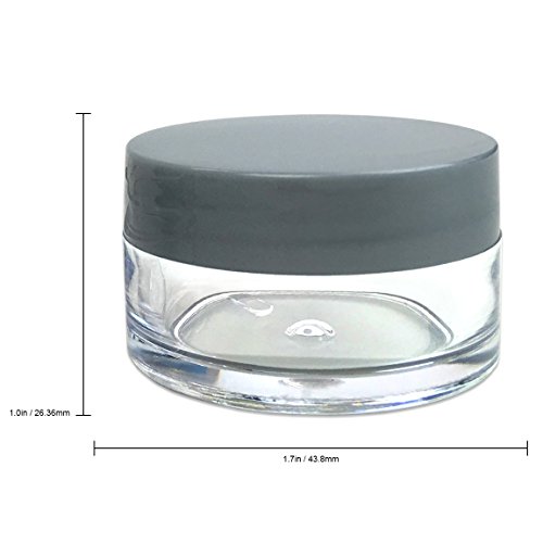 Beauticom 36 Pieces 20G/20ML Round Clear Jars with Gray Lids for Make Up Powder, Eyeshadow Pigments, Lotion, Creams, Lip Balm, Lip Gloss, Samples - BPA Free