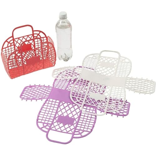 Fun Express 8" x 3 3/4" x 7" Small Jelly Beach Plastic Tote Bags - 6 Pieces