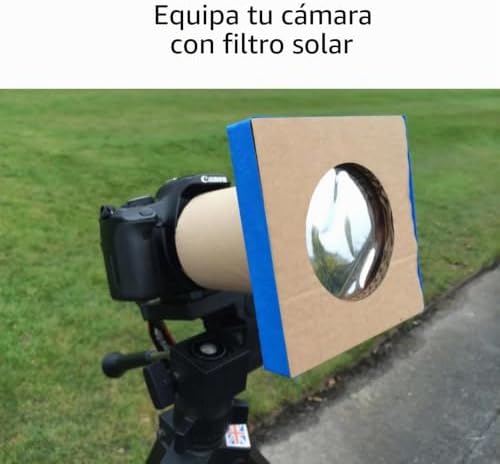 Filtro Solar para Telescópio, Binóculos e Câmara | Foil solar DIY para Eclipse, Spotting e Fotografia de Sol | OD 5.6 | ISO 12312-2 Testado | 150 x 150 mm