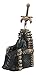 Ebros Legend of The Swords Night King Grim Reaper Seated On Ossuary Skulls Throne Letter Opener Statue with Blade of Ragnarok Sword 8.25