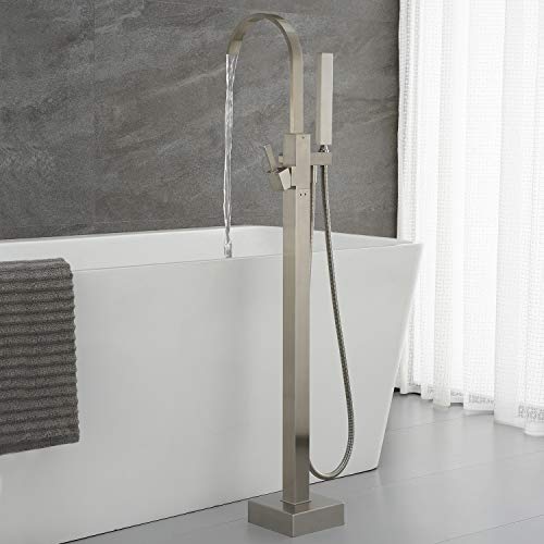 Artiqua Freestanding Bathtub Faucet Tub Filler Brushed Nickel Waterfall
