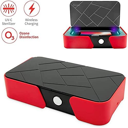 ZFMG UV Cell Phone Sanitizer Portable, Smartphone Sterilizer Box with Ozone, Mobile Phone Cleaner Ozone Disinfection with Wireless Charger Disinfector