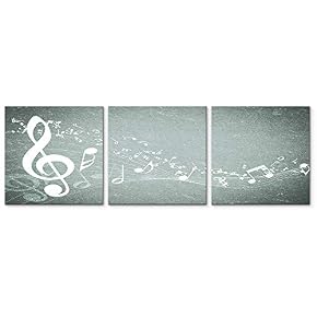 3 Panel Music Note Pictures Home Wall for...