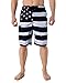 Mens USA Flag Microfiber Hybrid Board Shorts Black XL