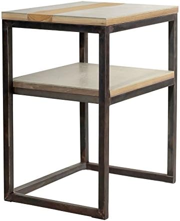Asta Studio-15 Teak/Iron Side Table, Bedside Table, GT-212/RST (Rust)
