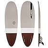 Light Board Corp Minilog Bown Epoxy-US+Future Surfboard, Brown/White/Grey, 6’4″