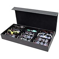 Oureong Sunglasses Storage Box 12 Grid Sunglasses Display Case Eyeglasses Eyewear Storage Display Box with Folding Lid for Glasses and Jewellery Organize (Color : C)