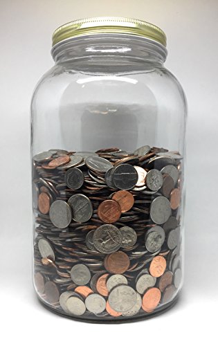 1 Gallon Mason Jar with Slotted Lid (4.25 Inch) Wide Mouth -128oz Piggy Bank for All Ages - Thumbnail 4