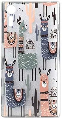Sony Xperia XZ/XZs Case, Ftonglogy Cute Cacti Llama Pattern Printed Clear Flower Design Slim Case for Sony Xperia XZ (2016) / XZs (2017) (Cactus)