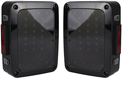 DIYTUNINGS Smoked LED Tail Lights for Jeep Wrangler 2007-2017-Pair