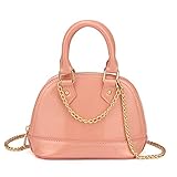 CMK Trendy Kids Girls Mini Dome Satchel Crossbody Bag Shell Shape Purse Handbags for Toddler Kids Tote (81001_Pink)